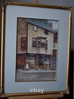 VIEWS OF LEICESTER CASTLE ANTIQUE WATERCOLOURS PAIR E. HARTOPP c1900