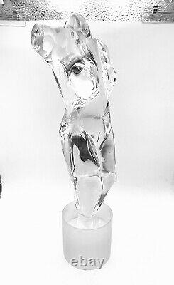 VINTAGE HUGE MURANO NUDE BODY/TORSO ITALIAN GLASS SCULPTURE SIGNED With LIGHT