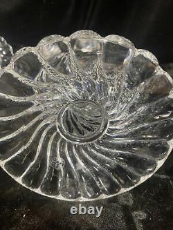 VINTAGE Pair Antique Baccarat Crystal Art Glass BAMBOUS SWIRL Candlesticks 9