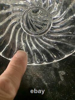 VINTAGE Pair Antique Baccarat Crystal Art Glass BAMBOUS SWIRL Candlesticks 9