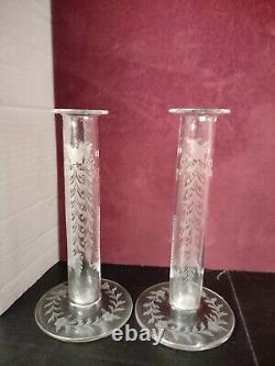 Very Rare Pair Of Hawkes Antique Hatpin Holders Signed