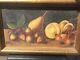 Vintage 1912 Folk Art Original Paintings Framed Pair Of Fruit Paintings Signed