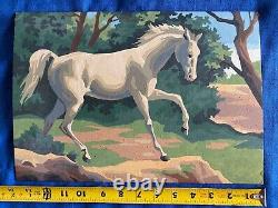 Vintage 1960 Horse Paint by Number Pair 10 x 14 Wild Roan Chestnut PBN Sorrel