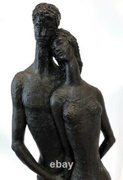 Vintage 1963 Austin Productions Schillac Signed Bronze Resin Love Couple Statue