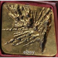 Vintage 20th Rare French Pair of bronze bas-reliefs signed PEC