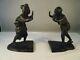 Vintage Antique Japanese Couple In Traditional Dress Signed Bronze Bookends