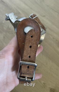 Vintage/Antique Pair Of Signed/Marked Crockett Spurs Leather Straps