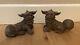 Vintage/antique Signed Pair Chinese/japanese Foo Dogs Art Pottery Clay Statues