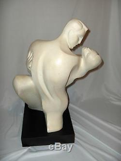 Vintage Austin Sculpture Modern Art Couple In Love Statue Signed Danel NICE