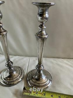 Vintage Fisher 395 Signed Pair Sterling Silver Weighted Candlesticks 10.5 tall