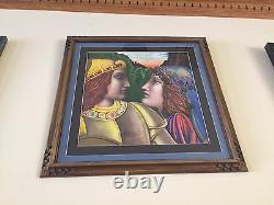 Vintage JOSEF M. KOZAK Original Work of Art PAINTING THE COUPLE Framed Signed