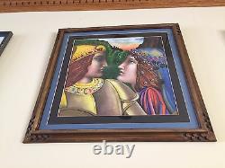 Vintage JOSEF M. KOZAK Original Work of Art PAINTING THE COUPLE Framed Signed