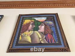 Vintage JOSEF M. KOZAK Original Work of Art PAINTING THE COUPLE Framed Signed