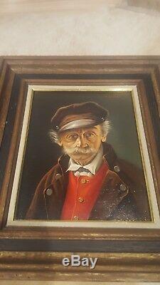 Vintage Original Oil Portrait Painting Pair Signed M Relmes Old Man German