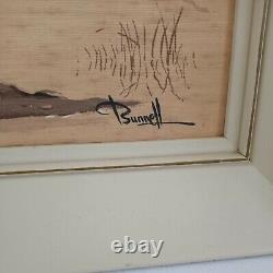 Vintage Pair James Bunnell Serigraph Silkscreen prints pond ducks birds signed