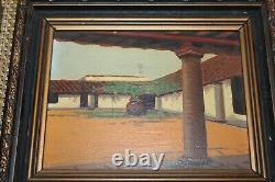 Vintage Pair Joel Pozoe Signed Paintings Architectural Buildings Nelson & Wilson