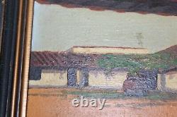 Vintage Pair Joel Pozoe Signed Paintings Architectural Buildings Nelson & Wilson