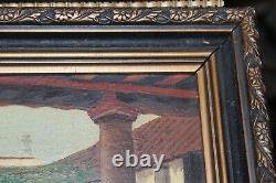 Vintage Pair Joel Pozoe Signed Paintings Architectural Buildings Nelson & Wilson