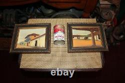 Vintage Pair Joel Pozoe Signed Paintings Architectural Buildings Nelson & Wilson