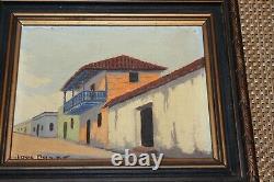 Vintage Pair Joel Pozoe Signed Paintings Architectural Buildings Nelson & Wilson