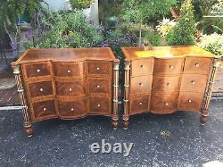 Vintage Pair Maitland Smith 9 Drawer Dressers 38 Wide 32 High 18 Deep Signed