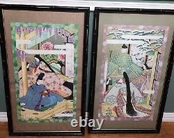 Vintage Pair Manabu Saito Signed Numbered Limited Edition Prints