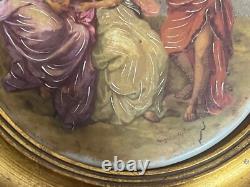 Vintage Pair Of Angelika Kauffmann Signed Hand-Painted Porcelain Plaque