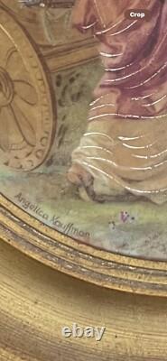 Vintage Pair Of Angelika Kauffmann Signed Hand-Painted Porcelain Plaque