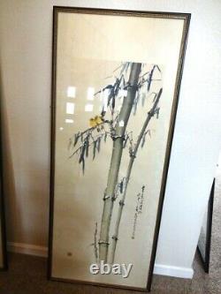 Vintage Pair of Chinese Hanging Scrolls 66-SIGNED and FRAMED