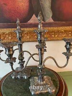 Vintage Pair of Silver-Plated Candlesticks Candelabra Home Decoration Signed