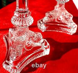 Vintage RARE TIFFANY & CO INTERTWINED DOLPHIN FISH Pair CRYSTAL CANDLESTICKS