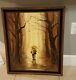 Vintage Romantic Oil On Canvas Painting Couple In Autumn By Roderick Framed 70s