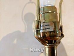 Vintage Signed 1986 CHAPMAN Solid Brass Trumpet Lamp Pair MINTY