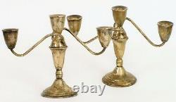 Vintage Signed Duchin Creation Sterling Silver Pair Candlesticks Candelabra