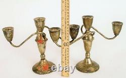 Vintage Signed Duchin Creation Sterling Silver Pair Candlesticks Candelabra