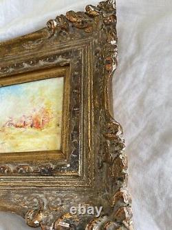 Vintage Stephan Sideris Framed MCM Painting Small Landscape Signed (2 of Pair)