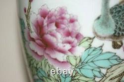 Vintage early to mid 20th century Chinese pair of Famille Rose Porcelain Vases