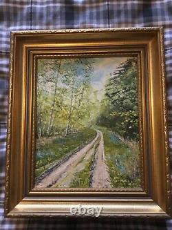 Vintage pair of gilt framed signed original oil paintings superb