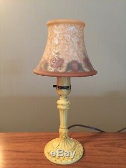 Vtg H. G. McFaddin & Co. Bellova Boudoir Lamps Pair (2) With Czech Shades Signed