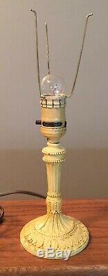 Vtg H. G. McFaddin & Co. Bellova Boudoir Lamps Pair (2) With Czech Shades Signed