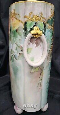 W Guerin Limoges HP COURTING COUPLE Porcelain Jardinière/Cache Pot 12,5 SIGNED