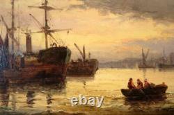 WILLIAM THORNLEY Antique PAIR of original SIGNED English Marine Oil Paintings