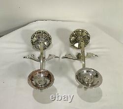 Was Benson Pair Of Seed pod Counterweight Candlesticks Signed