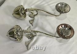 Was Benson Pair Of Seed pod Counterweight Candlesticks Signed