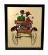 Whimsical Oil Painting On Canvas Antique Car Courting Couple Signed