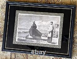 Winslow Homer Pair 1873 Dad's Coming, Gloucester Harbor Framed Matted Antique