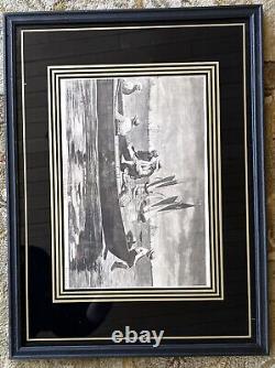 Winslow Homer Pair 1873 Dad's Coming, Gloucester Harbor Framed Matted Antique