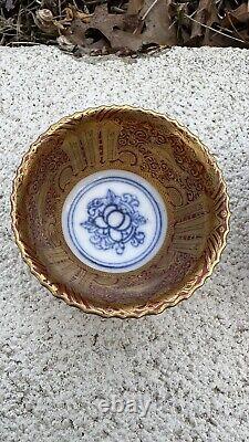 Wonderful Antique Japanese Pair of Porcelain Small kinraden Bowls Signed