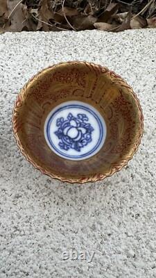 Wonderful Antique Japanese Pair of Porcelain Small kinraden Bowls Signed