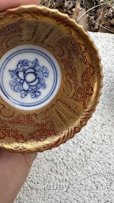Wonderful Antique Japanese Pair of Porcelain Small kinraden Bowls Signed